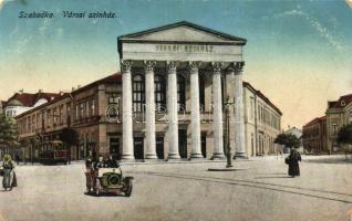 Szabadka, Subotica; Városi színház, villamos / theatre, automobile, tram (EK)