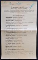 1926 a Magyar Köztisztviselők Fogyasztási, Termelő és Értékesítő Szövetkezetének közgyűlési szavazólapja