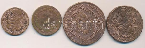 1763K-M Rézpoltúra "Mária Terézia" Cu + 1766. Rézdénár Cu + 1780K Rézkrajcár Cu + 1807B 15...