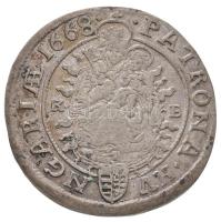 1668K-B 6kr Ag "I. Lipót" Körmöcbánya (3,05g) T:2 / 
Hungary 1668K-B 6 Kreuzer Ag "L...