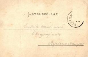 Besztercebánya, Banska Bystrica; Mátyás tér a régi várral, Olcsó Áruház. Kiadja Lechnitzky O. fényny...