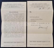 1930 a Kígyó Gyógyszertár díszes receptborítékja, benne a Királyi Magyar Pázmány Péter Tudományegyetemi I. sz. női klinikája receptjével hüvelyöblítéshez