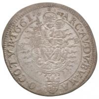 1661K-B 6kr Ag "I. Lipót" Körmöcbánya (3,09g) T:2,2- / 
Hungary 1661K-B 6 Kreuzer Ag &quo...