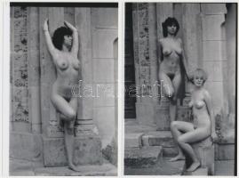 cca 1986 Műemlékek védelmezői, 7 db finoman erotikus fénykép, korabeli negatívokról készült modern nagyítások, 15x10 cm / 7 erotic photos, 15x10 cm