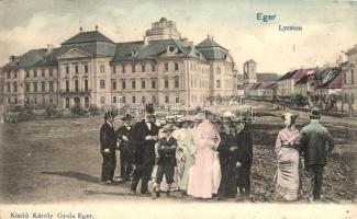 Eger, Lyceum, kollázs, kiadó Károly Gyula / collage