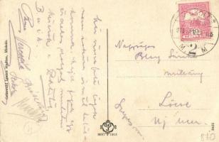 Miskolc, Széchényi utca a Weidlich palotával, Apolló színház, villamos, Grünwald Ignácz kiadása