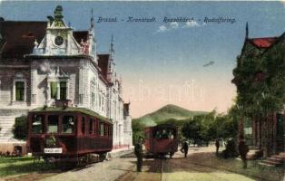 Brassó, Kronstadt; Rezső körút, városi vasút / street, urban railway
