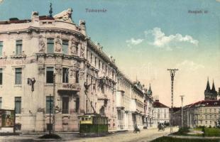 Temesvár, Timisoara; Hunyadi út, villamos / street, tram