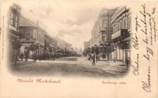 1899 Miskolc, Széchenyi tér, nagyszálloda, üzletek; kiadja Ferenczi B. könyvkereskedő (EB)