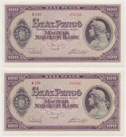 1945. 100P (2x) sorszámkövetők T:I- Adamo P18