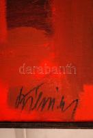 Szilvásy Nándor (1927-2011): Madár vörösben. Olaj, vászon, jelzett, 50×70 cm