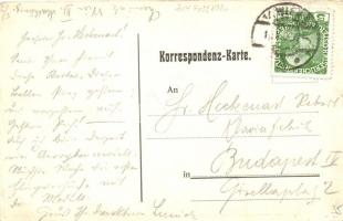 1909 Der erste österreichische Lenkballon Estaric I. Gebrüder Renner / Az Estaric I. ballont ábrázol...