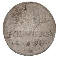 1698. Poltura Ag "I. Lipót" (0,96g) T:2,2- enyhén hajlott lemez / 
Hungary 1698. Poltura ...