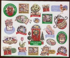 10db madarakat ábrázololó használatlan üdvözlőbélyeg borítékokkal+150 húsvéti/karácsonyi levélzáró í...