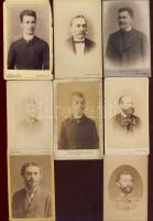 1860-1907 Régi fényképek: Férfi arc- és mellképek (8db)