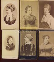 1860-1890 Régi fényképek: Női arc-, és mellképek (10db)
