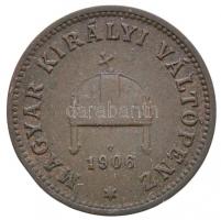 1906KB 1f Br Körmöcbánya (1,58g) T:2- / 
Hungary 1906KB 1 Fillér Br Kremnitz (1,58g) C:VF
Adamo K1