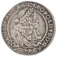 1687N-B/P-O 15kr Ag I. Lipót Nagybánya (5,26g) T:2- kis lemezhajlás és patina /  Hungary 1687N-B/P-O 15 Kreuzer Ag Leopold I Baia Mare (5,26g) C:VF slightly curved and small patina Huszár: 1435, Unger II.: 1066.c