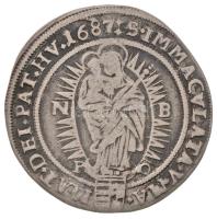 1687N-B/P-O 15kr Ag "I. Lipót" Nagybánya (5,26g) T:2- kis lemezhajlás és patina / 
Hungar...