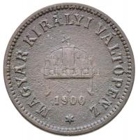 1900KB 2f Br Körmöcbánya (3,31g) T:2- / 
Hungary 1900KB 2 Fillér Br Kremnitz (3,31g) C:VF
Adamo K2