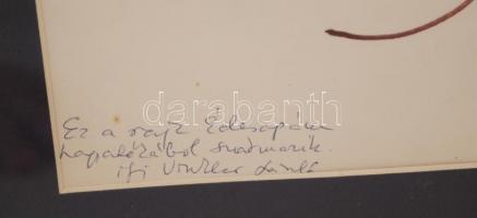 Vinkler László (1912-1980): Alakok, tus, papír, jelzés nélkül, hitelesítéssel, paszpartuban, üvegeze...