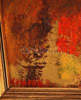 Konfár Gyula  (1933- 2008):Napsütötte táj. Olaj, farost, jelzett, keretben, 60×80 cm