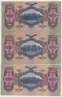1930. 100P (3x) közte 2db sorszámkövető és 1db közeli sorszám + 1946. 1.000.000.000MP (2x) T:II,I-