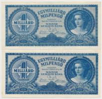 1930. 100P (3x) közte 2db sorszámkövető és 1db közeli sorszám + 1946. 1.000.000.000MP (2x) T:II,I-