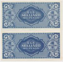 1930. 100P (3x) közte 2db sorszámkövető és 1db közeli sorszám + 1946. 1.000.000.000MP (2x) T:II,I-