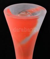 Asztali többrétegű üveglámpa, réz rátéttel, jelzés nélkül, zsűrizett (Képcsarnok), apró kopásnyomokk...