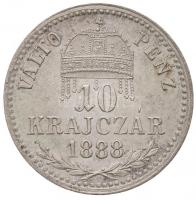 1888KB 10kr Ag "I-K-A-CS,VP" Körmöcbánya (1,71g) T:1- / 
Hungary 1888KB 10 Krajcár Ag &qu...