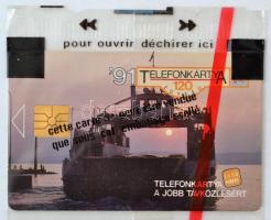 1991 Balatoni komp használatlan telefonkártya 120 egységes