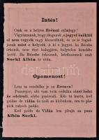 cca 1900 Brémai címjegy reklám Albin Sockl