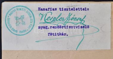 cca 1930 Magyar Nemzetiszocialista Párt belépési nyilatkozat, hátoldalt vezetői aláírással