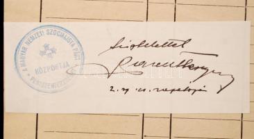 cca 1930 Magyar Nemzeti szocialista Párt belépési nyilatkozat, hátoldalt vezetői aláírással