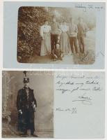 1907-1908 Vindornyalaki Hertelendy László, lányok és fiúk a családból, 2 db fotólap, 9x14 cm