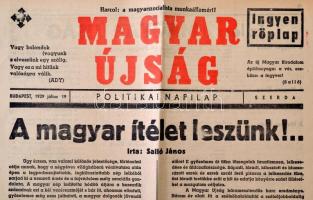 1939 A  Magyar Újság hungarista lap egy száma