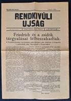 1919 A Rendkívüli újság szeptember 27-i száma a zavaros idők híreivel