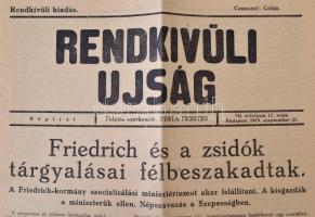 1919 A Rendkívüli újság szeptember 27-i száma a zavaros idők híreivel