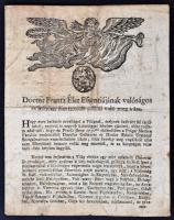 cca 1750 dr. Franz Élet essentiájának valóságos és minden kortsosítás nélkül való meg írása. 4p.