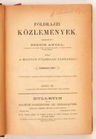 Berecz Antal (szerk.): Földrajzi Közlemények 11. Budapest, 1883, Magyar Földrajzi Társaság, 8+506+13...