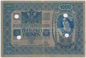 1902. 1000K "MAGYARORSZÁG" piros felülbélyegzéssel, lyukasztással érvénytelenítve T:III
A...