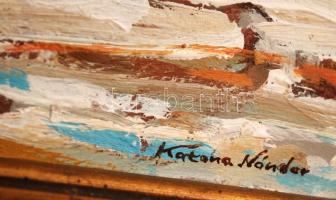 Katona jelzéssel: Havas táj. Olaj, farost, keretben, 13×18 cm