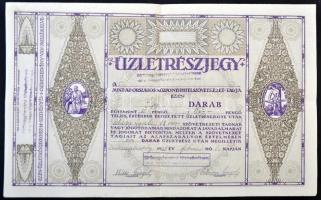 Körösnagyharsány 1928. "Körösnagyharsányi Hitelszövetkezet mint az Országos Központi Hitelszövetkezet tagja" üzletrészjegye 10P-ről szelvényekkel T:III