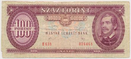 1989. 100Ft nyomdai papírráncból eredő nyomathibával T:III,III-
Adamo F36