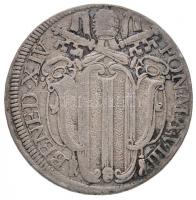 Olasz Államok / Pápai Államok 1747. 2C Ag "XIV. Benedek" (6g) T:2- / 
Italian States / Pa...