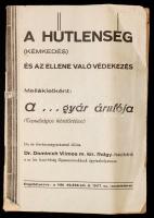 1937 A hűtlenség (kémkedés) és az ellene való védekezés. Írta és törvénymagyarázattal ellátta: Dr. Dominich Vilmos m. kir. főhadnagy-hadbíró,  32p.