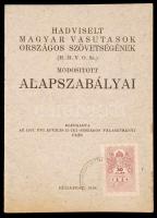 1938 A Magyar Hadviselt Vasutasok Országos Szövetségének alapszabályai 24p.