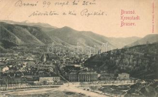 1899 Brassó, Kronstadt, Brasov; egy panoráma képeslap fele / half panoramacard