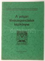 A polgári lövészegyesületek kézikönyve. Bp. 1930. (MTI ny.)32 p. + 1 t. (kihajtható). Szövegközti ábrákkal gazdagon illusztrált. Tűzve, kiadói borítékban.